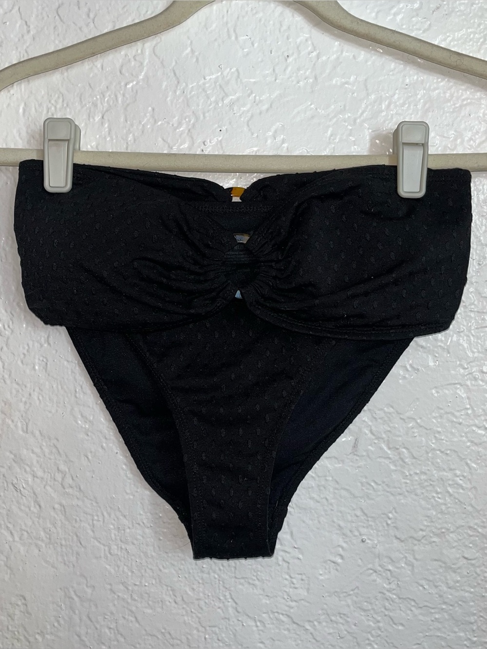 Cabana Del Sol 2 Piece Bikini Set Womens Sz medium black high waist strapless